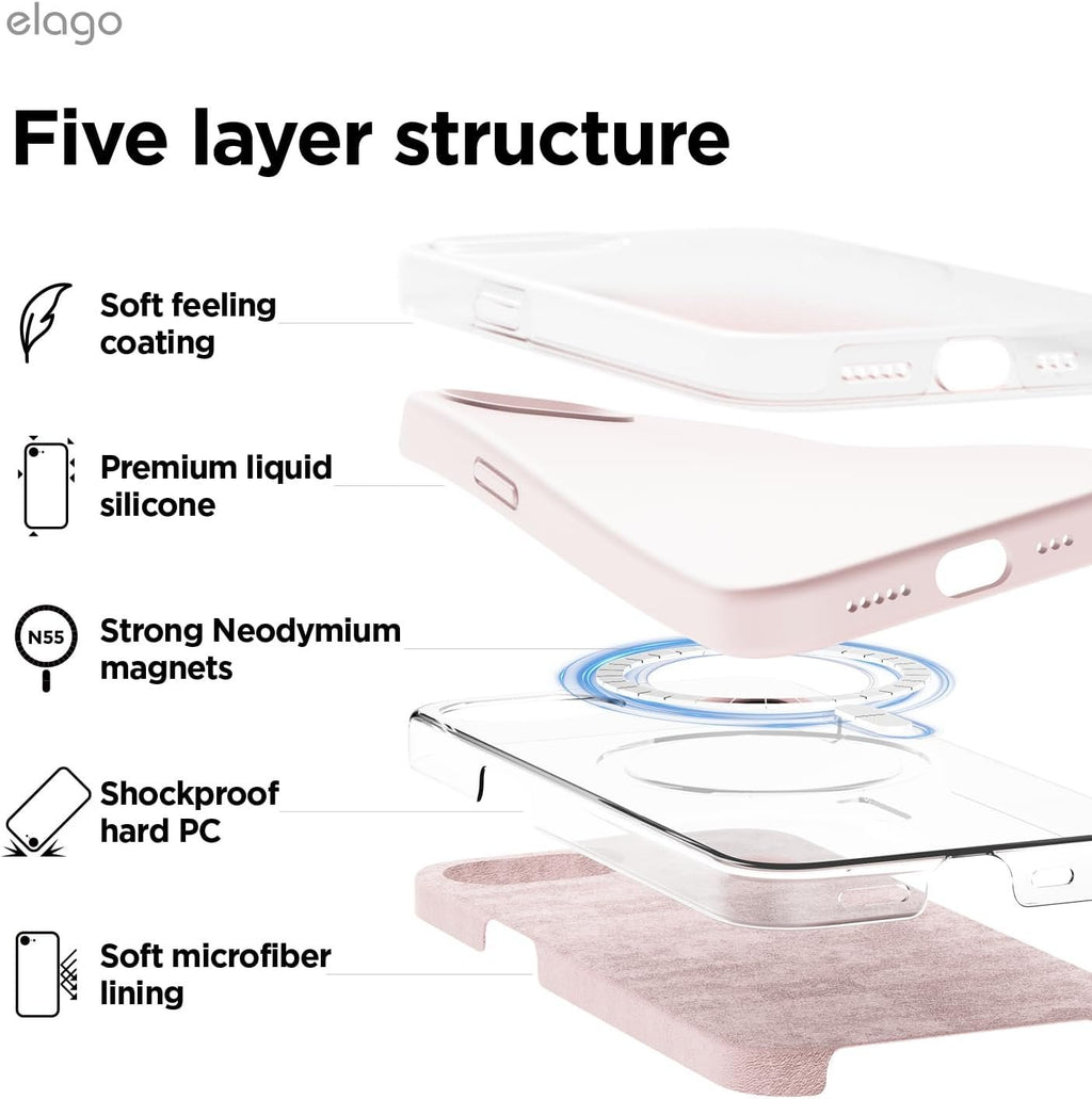 Θήκη iPhone 17e / 16e Elago Magnetic Silicone Case Premium Σιλικόνης με MagSafe - Lovely Pink (ESE4MSSC-LPK)