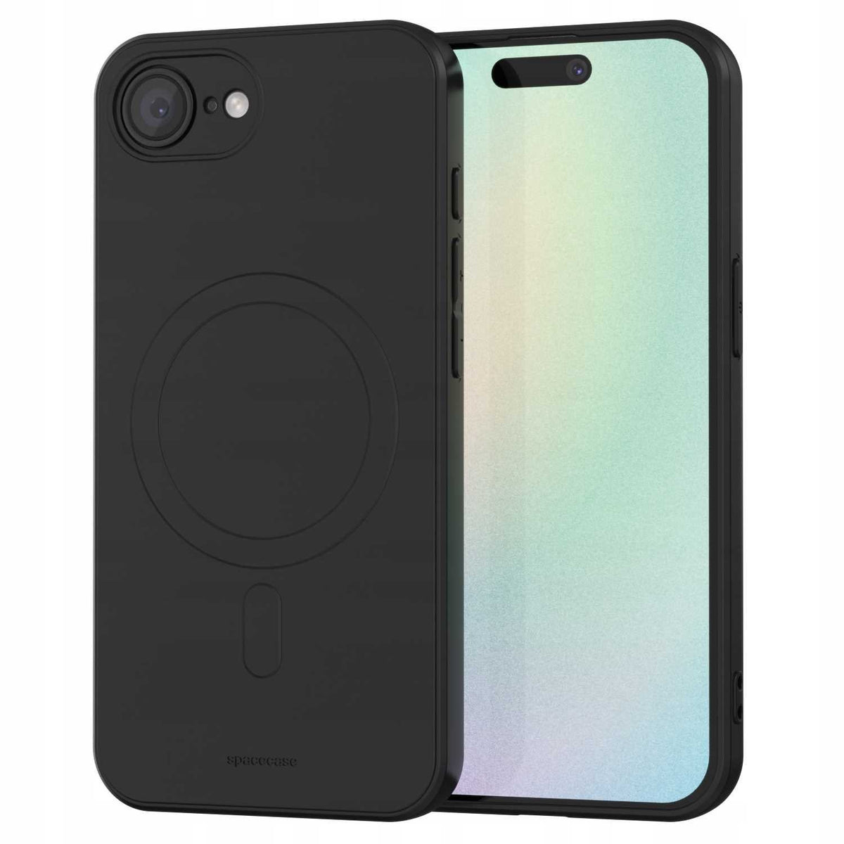 Θήκη iPhone 17e / 16e Spacecase Silicone Magnetic Case Σιλικόνης με MagSafe - Black (5905719117924)