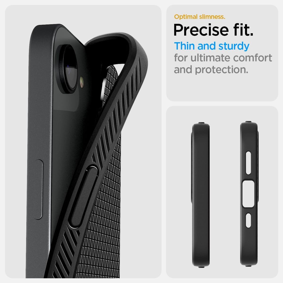 Θήκη iPhone 17e / 16e Spigen Liquid Air Σιλικόνης - Matte Black (ACS09161)