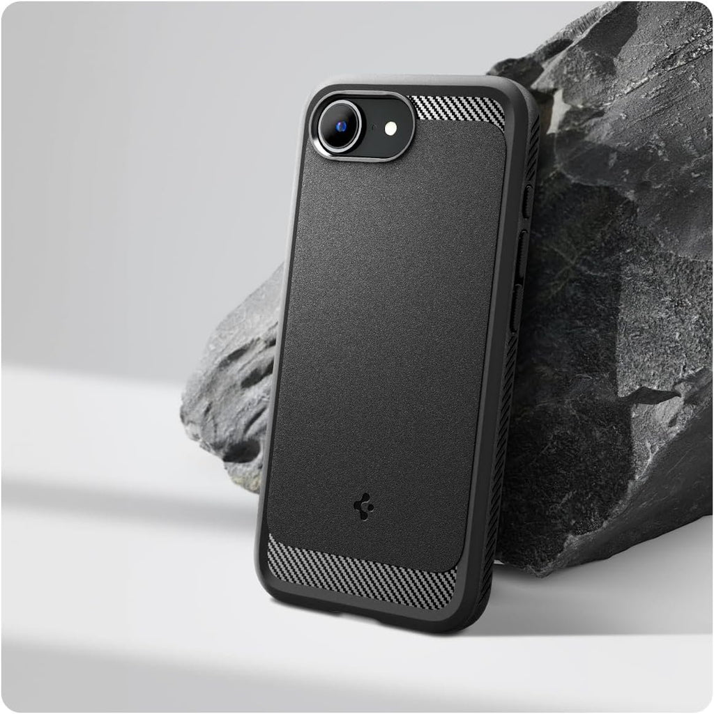 Θήκη iPhone 17e / 16e Spigen Rugged Armor MagFit με MagSafe - Matte Black (ACS09152)