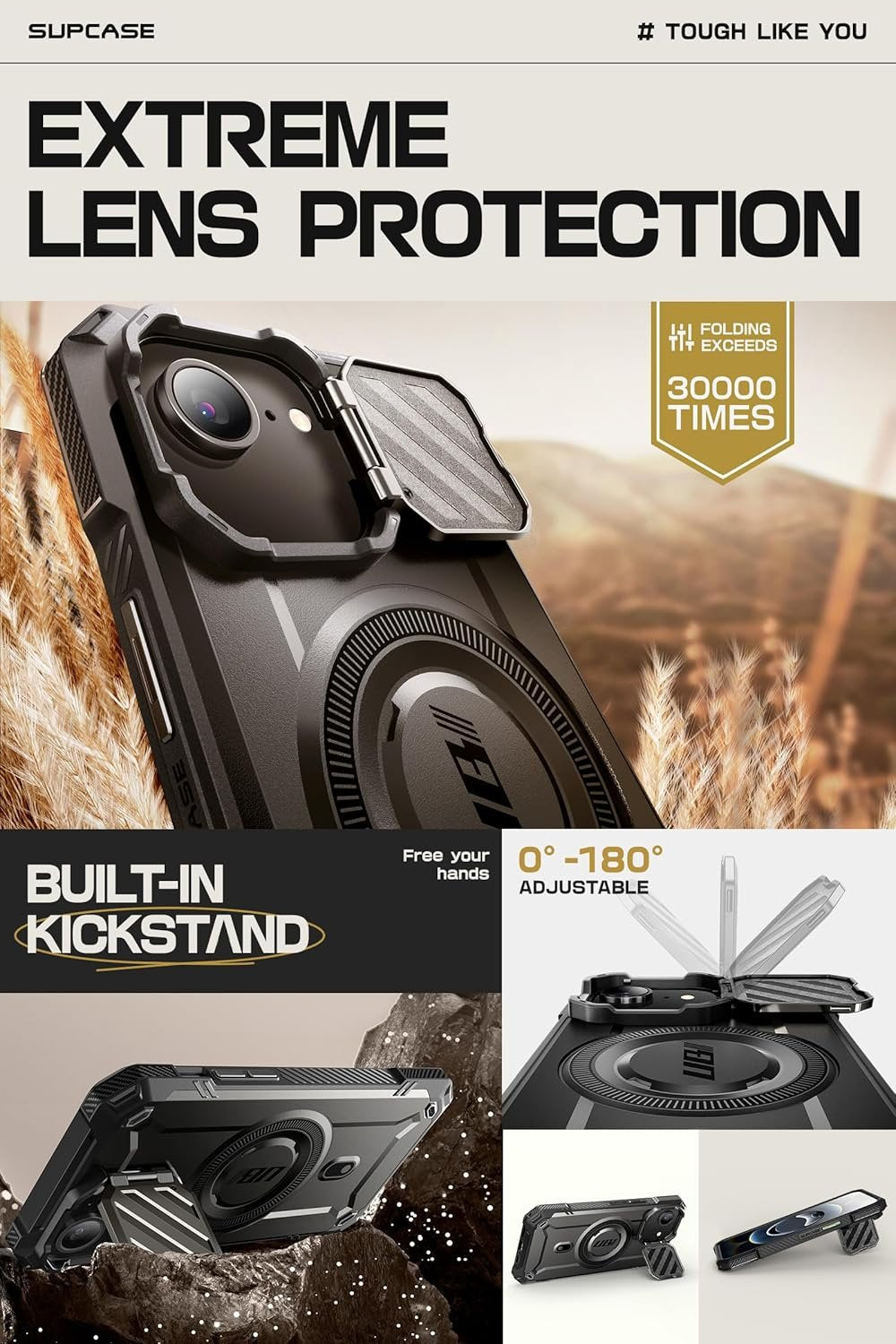 Θήκη iPhone 17e / 16e Supcase Unicorn Beetle XT Mag Ανθεκτική MagSafe με Μεταλλικό Κάλυμμα για την Κάμερα - Black (8434391570