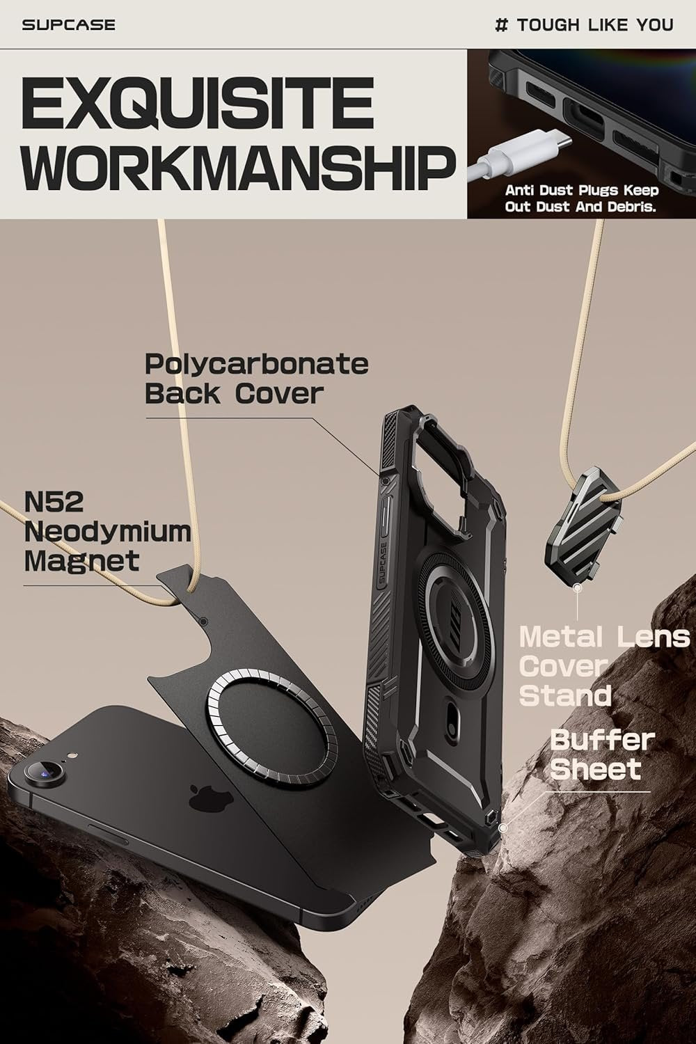 Θήκη iPhone 17e / 16e Supcase Unicorn Beetle XT Mag Ανθεκτική MagSafe με Μεταλλικό Κάλυμμα για την Κάμερα - Black (8434391570