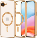 Θήκη iPhone 17e / 16e Tech-Protect MagFlex Διάφανη Σιλικόνης με MagSafe - Shiny Gold (5906302360239)