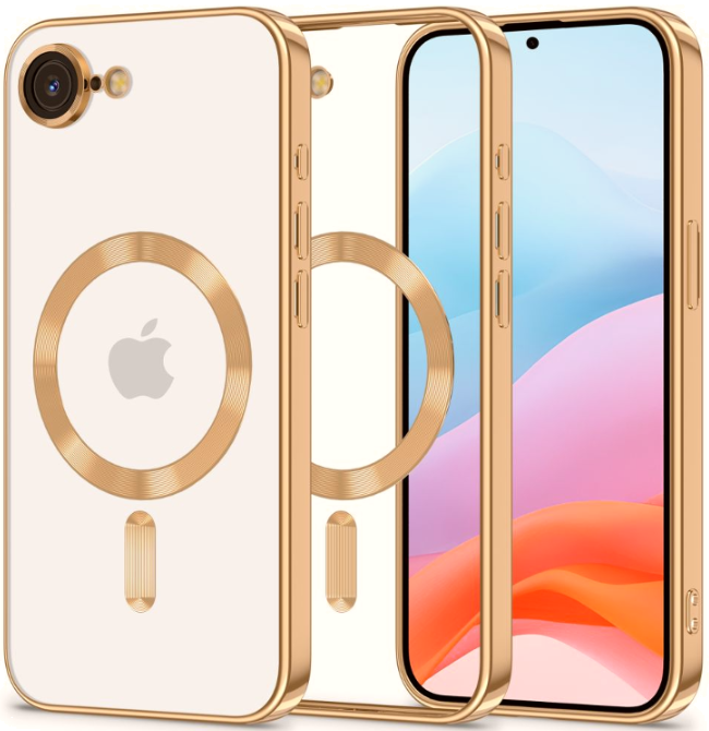 Θήκη iPhone 17e / 16e Tech-Protect MagFlex Διάφανη Σιλικόνης με MagSafe - Shiny Gold (5906302360239)