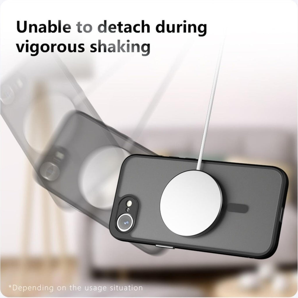 Θήκη iPhone 17e / 16e Techsuit PureFrost Σκληρή Ημιδιάφανη με MagSafe - Frosted Black (5949419321298)