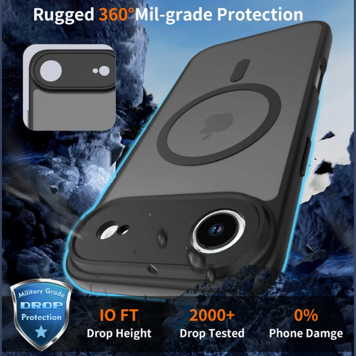 Θήκη iPhone Air Tech-Protect BasicMag Σκληρή Ημιδιάφανη με MagSafe & Πλαίσιο Κάμερας - Matte Black (5906302319824)