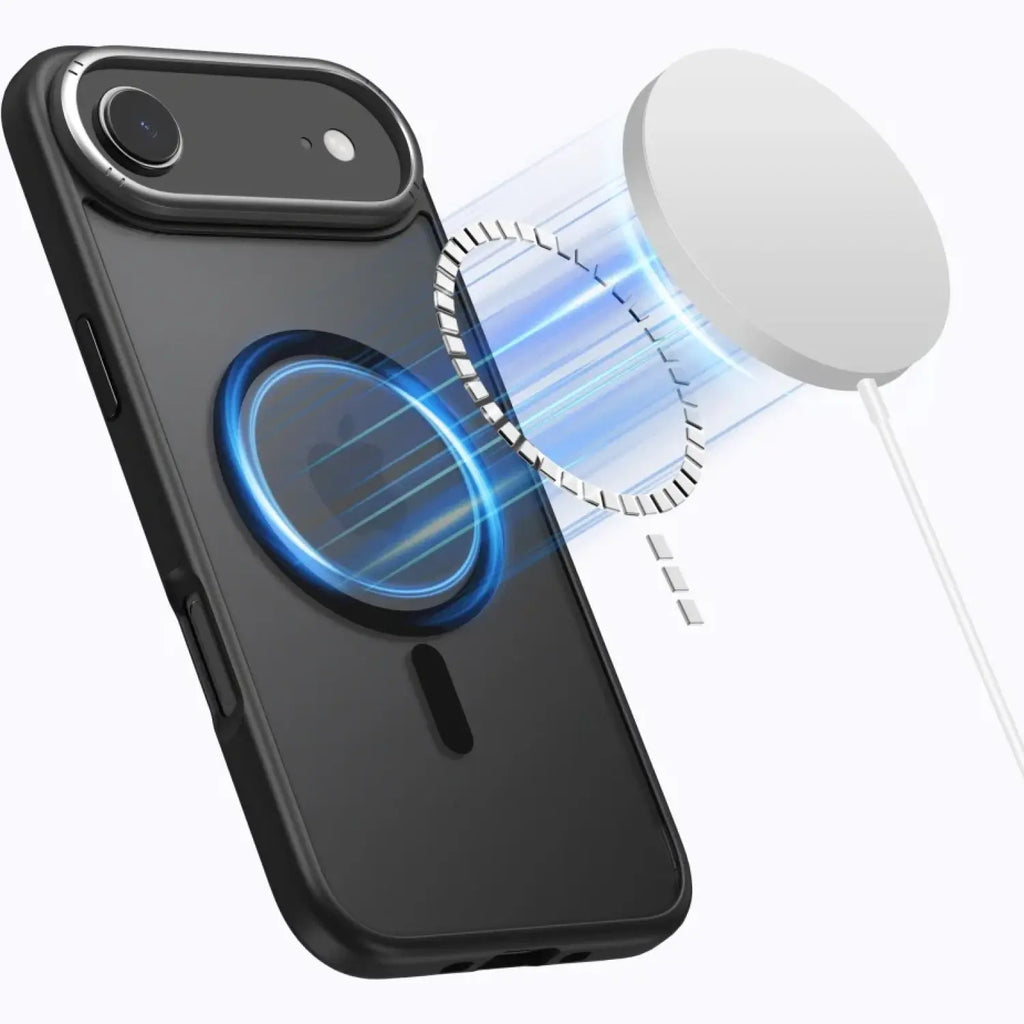 Θήκη iPhone Air Tech-Protect MagEdge Σκληρή Ημιδιάφανη με MagSafe & Μεταλλικό Πλαίσιο Κάμερας - Matte Black / Gunmetal (59063