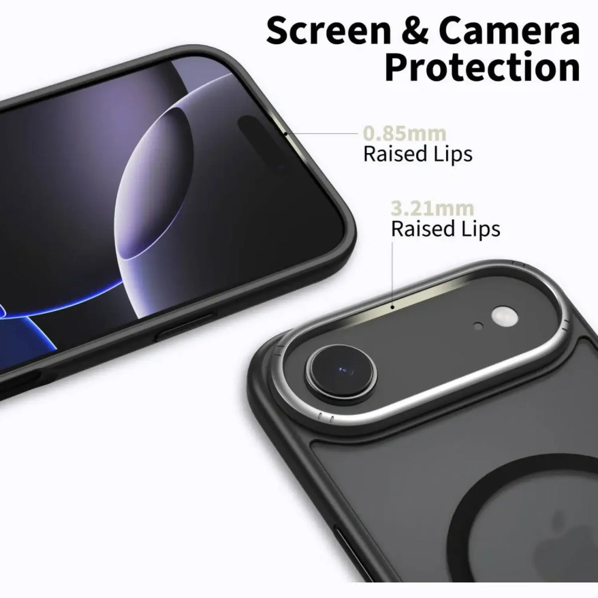Θήκη iPhone Air Tech-Protect MagEdge Σκληρή Ημιδιάφανη με MagSafe & Μεταλλικό Πλαίσιο Κάμερας - Matte Black / Gunmetal (59063
