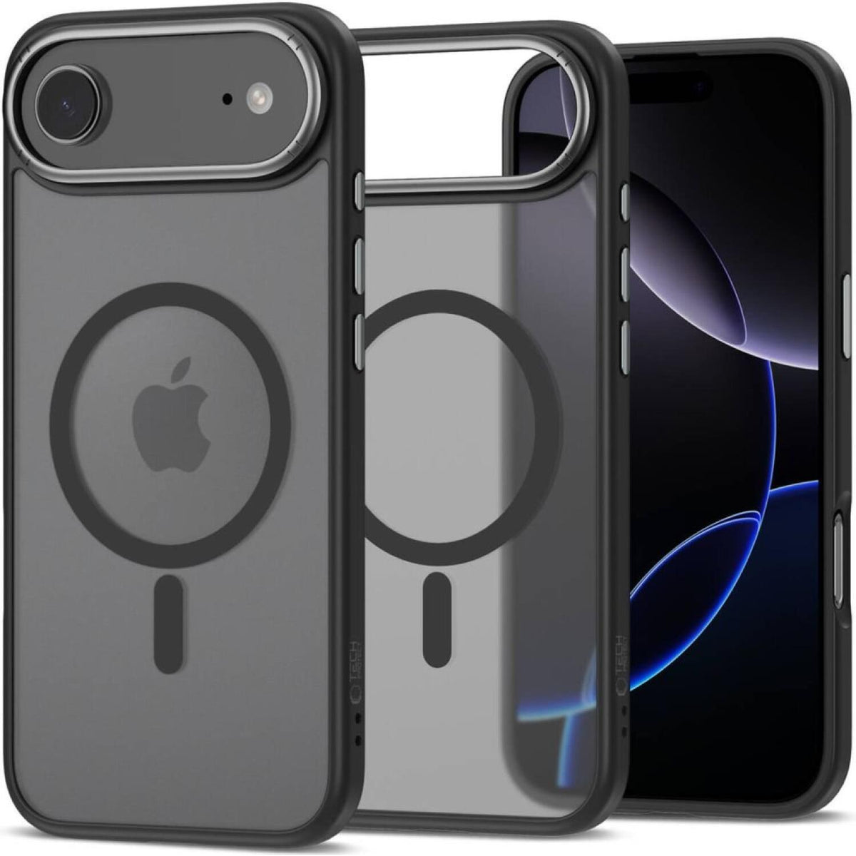 Θήκη iPhone Air Tech-Protect MagEdge Σκληρή Ημιδιάφανη με MagSafe & Μεταλλικό Πλαίσιο Κάμερας - Matte Black / Gunmetal (59063