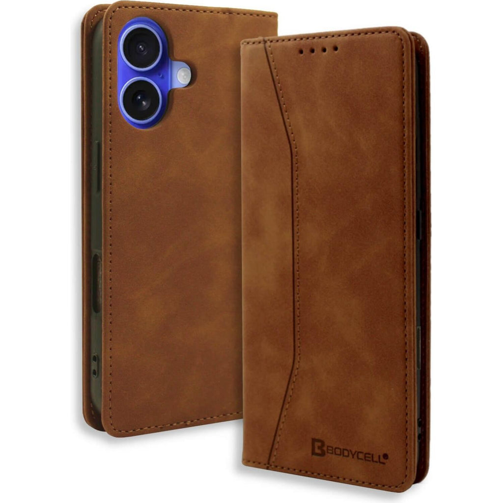 Θήκη iPhone 17 Bodycell Book Case Πορτοφόλι - Brown (5206015083112)