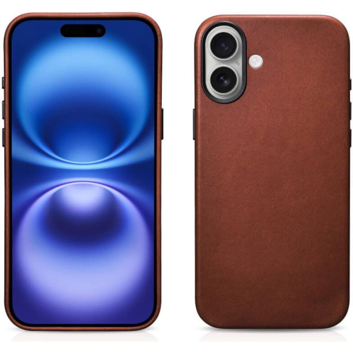 Θήκη iPhone 17 iCarer Leather Back Case With Camera Button Δερμάτινη με MagSafe & Μεταλλικό Πλαίσιο Κάμερας - Retro Brown (KJ