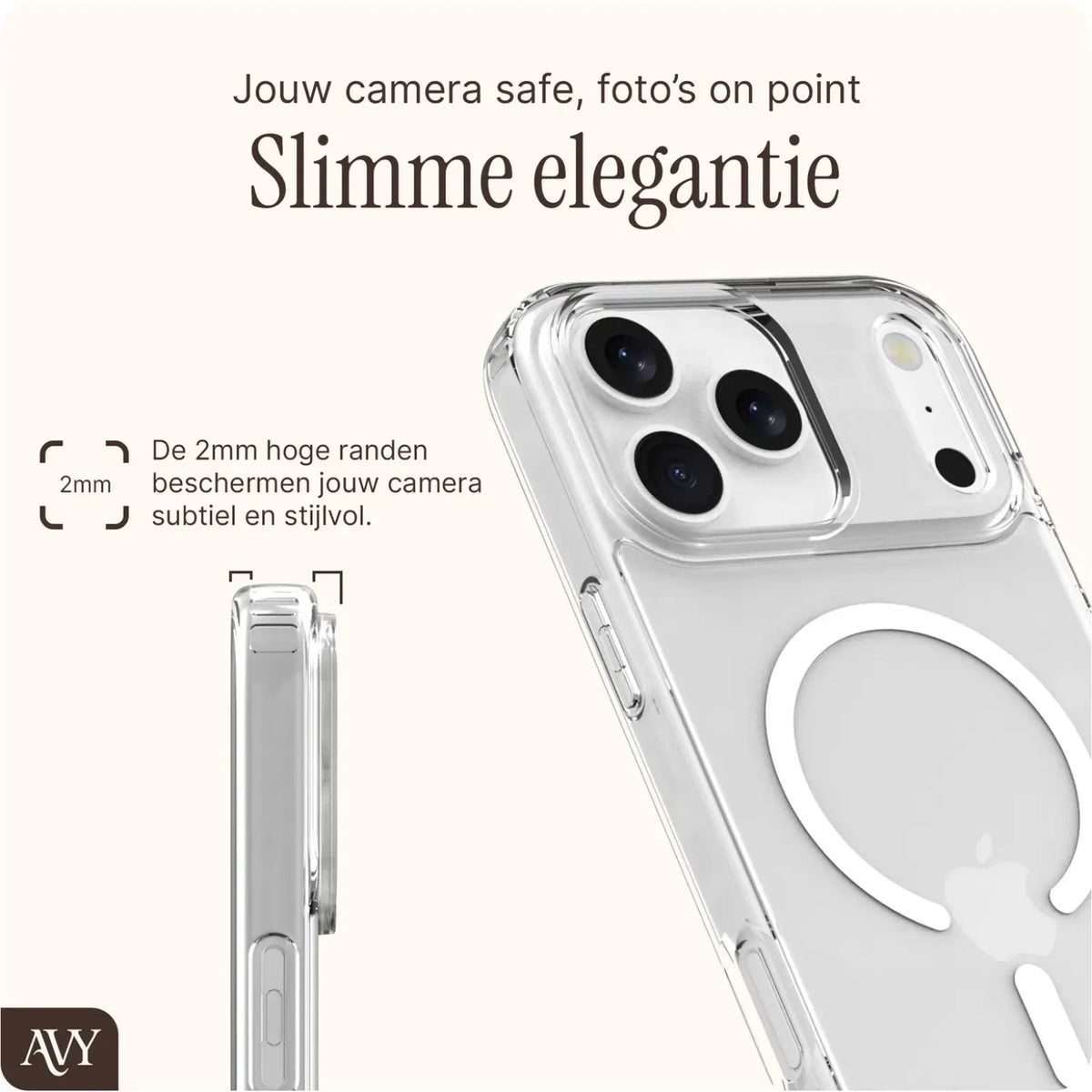 Θήκη iPhone 17 Pro Avy Case with Cord Hooks Διάφανη Σκληρή με Υποδοχές για Λουράκι & MagSafe - Transparent (8719246496882)