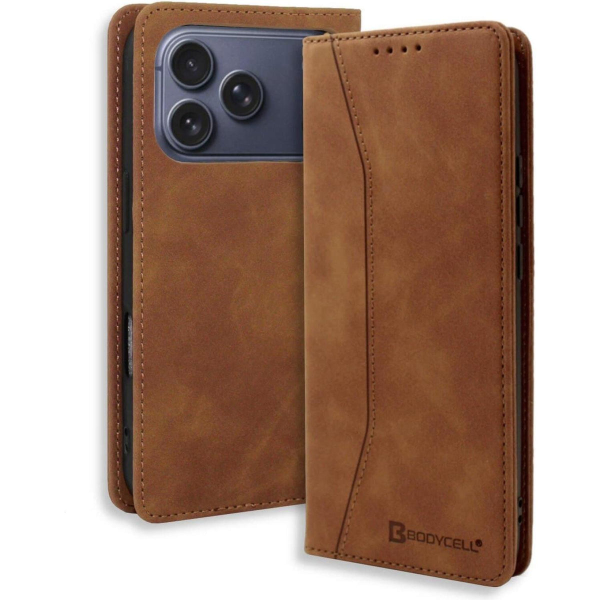 Θήκη iPhone 17 Pro Bodycell Book Case Πορτοφόλι - Brown (5206015083174)