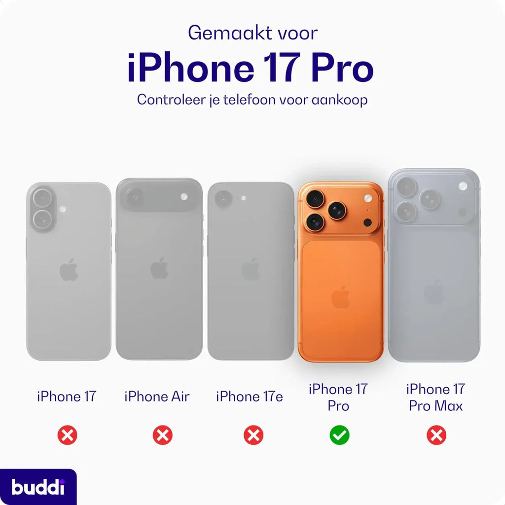 Θήκη iPhone 17 Pro Buddi Hybrid Σκληρή Διάφανη με MagSafe - Transparent / Matched Orange (8719246544385)