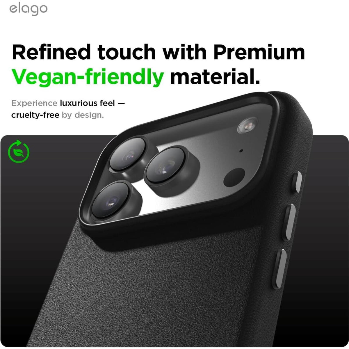 Θήκη iPhone 17 Pro Elago Magnetic Leather από Vegan Δέρμα με MagSafe - Black (ES17MSLE63PRO-BK)