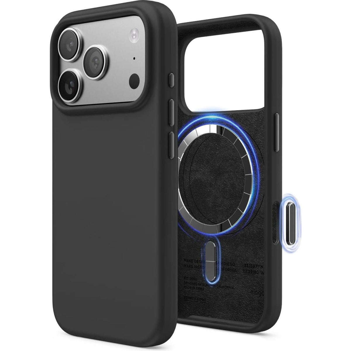Θήκη iPhone 18 Pro / 17 Pro Elago Magnetic Silicone Case Premium Σιλικόνης με MagSafe - Black (ES17MSSC63PRO-BK)
