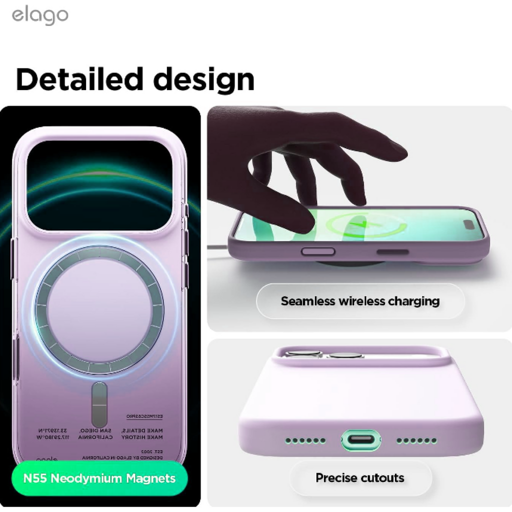 Θήκη iPhone 18 Pro / 17 Pro Elago Magnetic Silicone Case Premium Σιλικόνης με MagSafe - Light Lilac (ES17MSSC63PRO-LLIL)