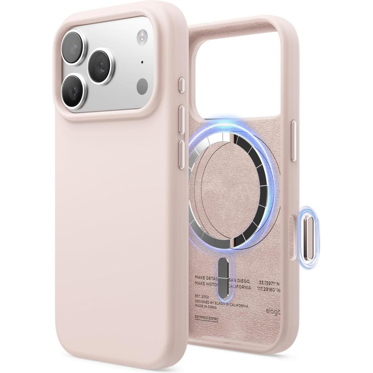Θήκη iPhone 18 Pro / 17 Pro Elago Magnetic Silicone Case Premium Σιλικόνης με MagSafe - Light Pink (ES17MSSC63PRO-LPK)