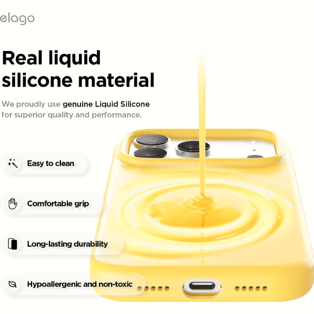 Θήκη iPhone 18 Pro / 17 Pro Elago Magnetic Silicone Case Premium Σιλικόνης με MagSafe - Sunshine (ES17MSSC63PRO-SUN)
