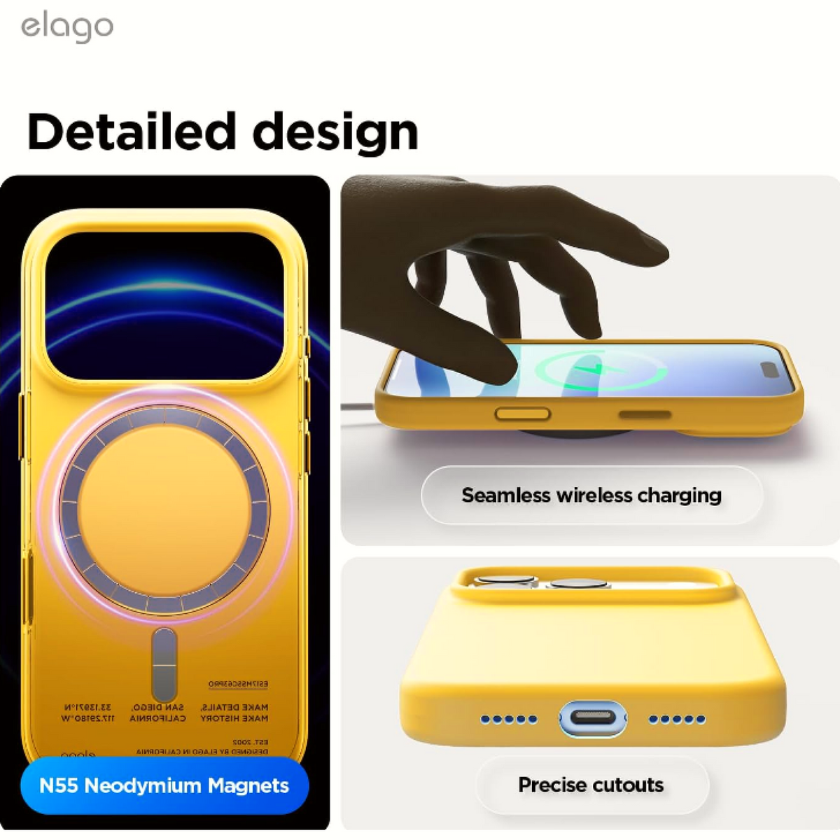 Θήκη iPhone 18 Pro / 17 Pro Elago Magnetic Silicone Case Premium Σιλικόνης με MagSafe - Sunshine (ES17MSSC63PRO-SUN)