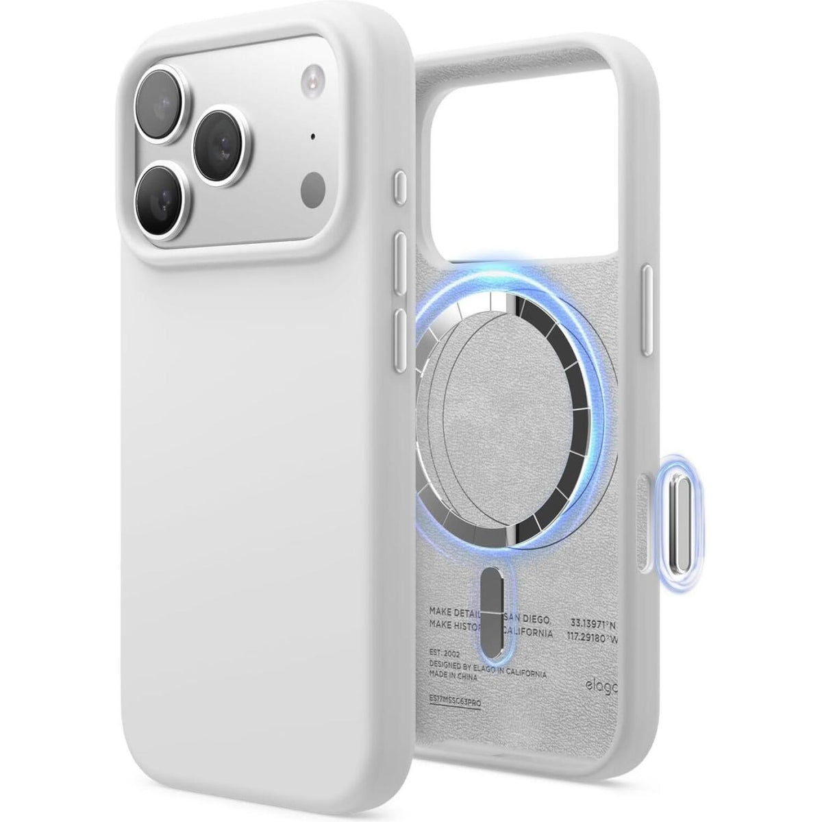 Θήκη iPhone 18 Pro / 17 Pro Elago Magnetic Silicone Case Premium Σιλικόνης με MagSafe - White (ES17MSSC63PRO-WH)
