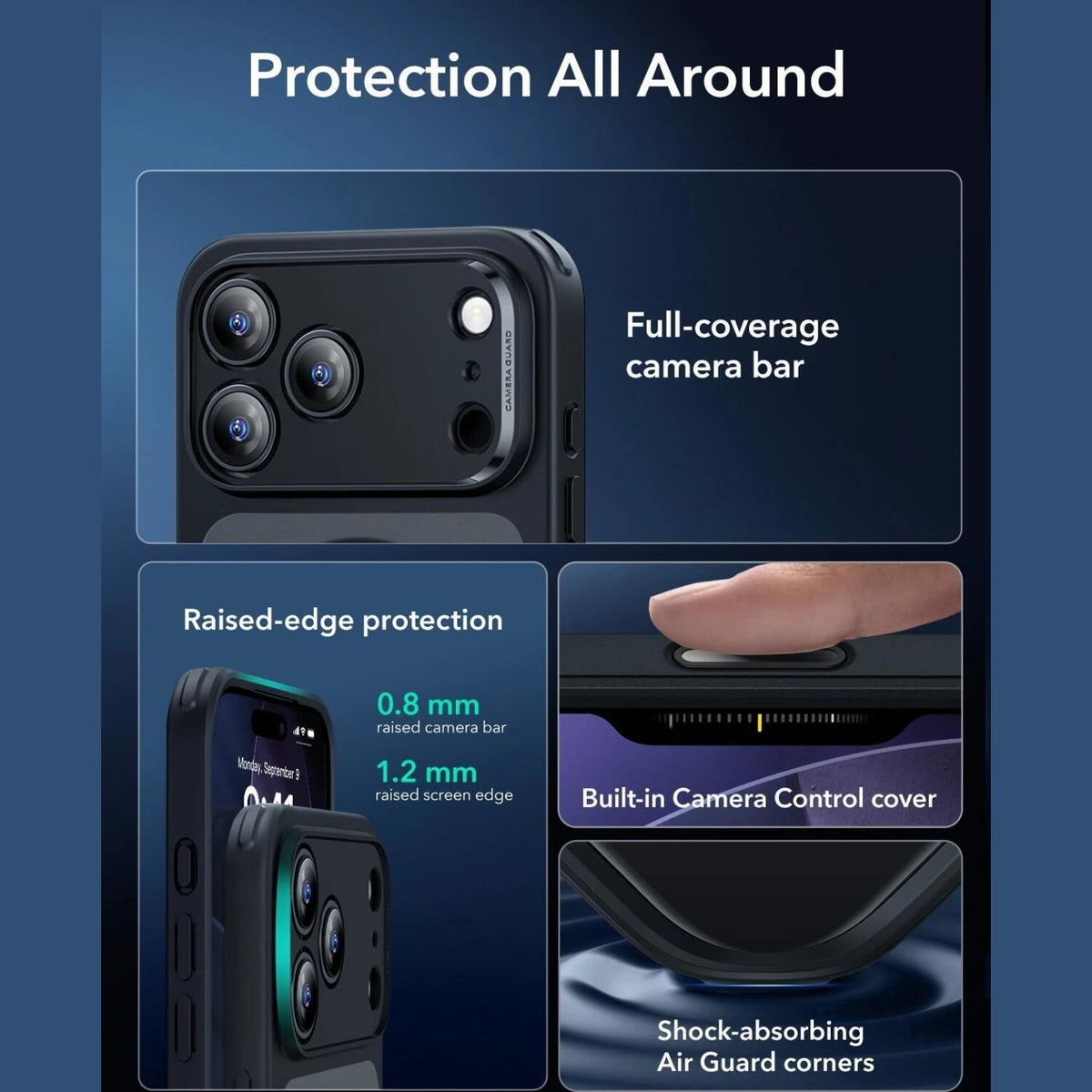 Θήκη iPhone 17 Pro ESR Classic Hybrid Magnetic Ανθεκτική με MagSafe & Κάλυμμα για Camera Control - Frosted Black (48942403032