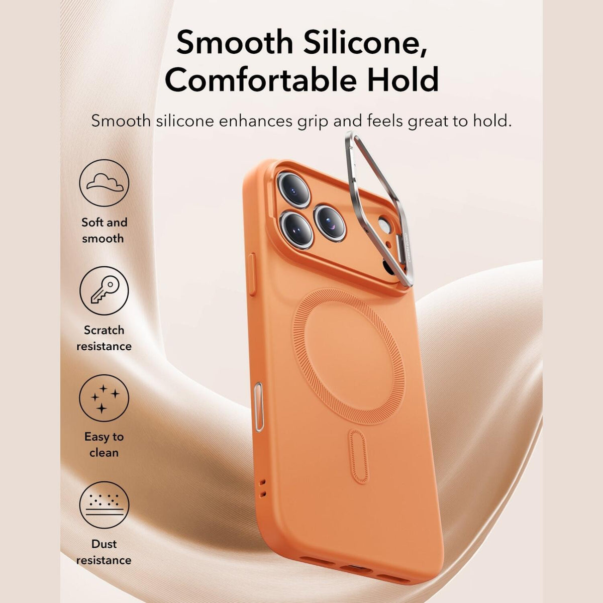 Θήκη iPhone 17 Pro ESR Cloud Soft with Stash Stand Ανθεκτική Σιλικόνης με MagSafe / Κάλυμμα για Camera Control & Kickstand - 