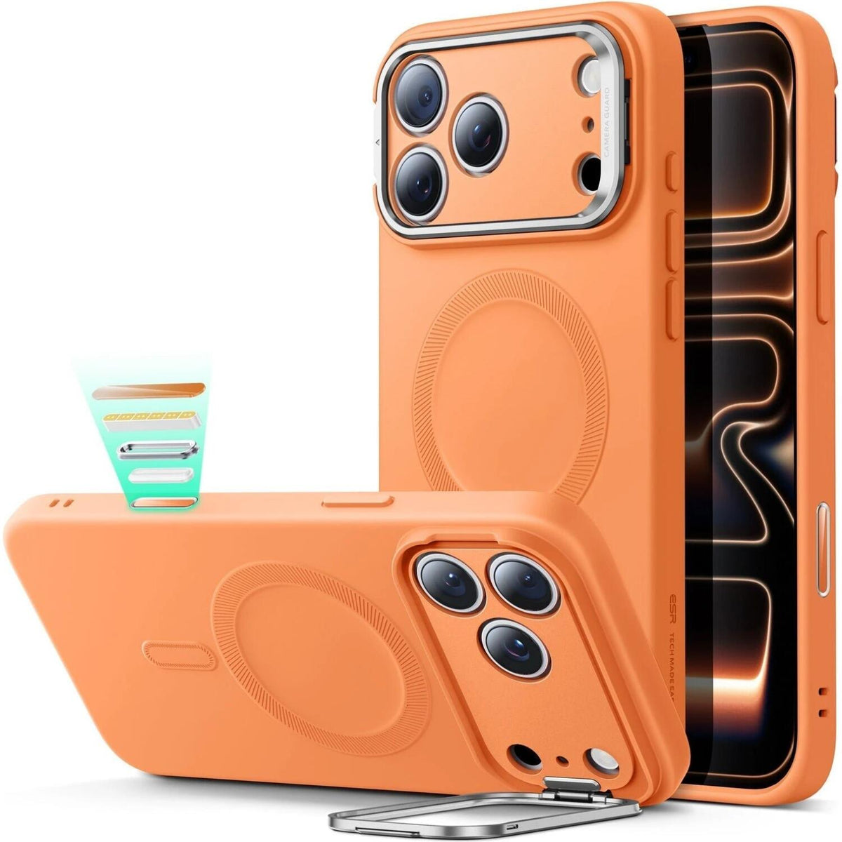 Θήκη iPhone 17 Pro ESR Cloud Soft with Stash Stand Ανθεκτική Σιλικόνης με MagSafe / Κάλυμμα για Camera Control & Kickstand - 