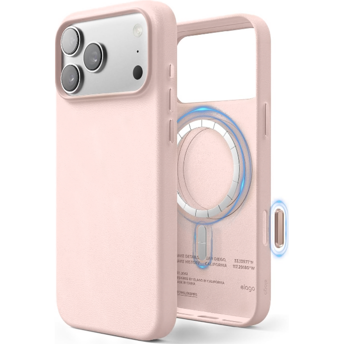 Θήκη iPhone 18 Pro Max / 17 Pro Max Elago Magnetic Leather από Vegan Δέρμα με MagSafe - Lovely Pink (ES17MSLE69PRO-LPK)