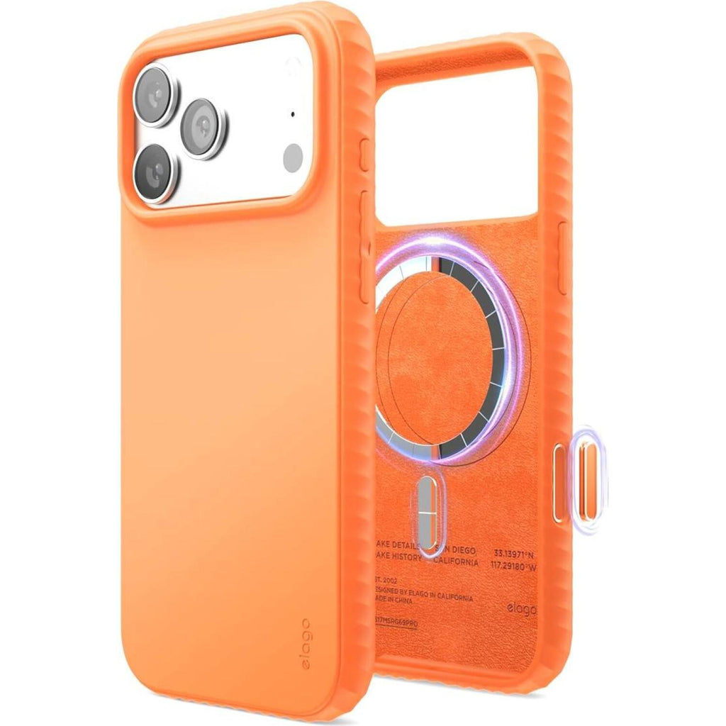 Θήκη iPhone 18 Pro Max / 17 Pro Max Elago Magnetic Ridge Silicone Case Premium Σιλικόνης με MagSafe - Orange (ES17MSRG69PRO-O