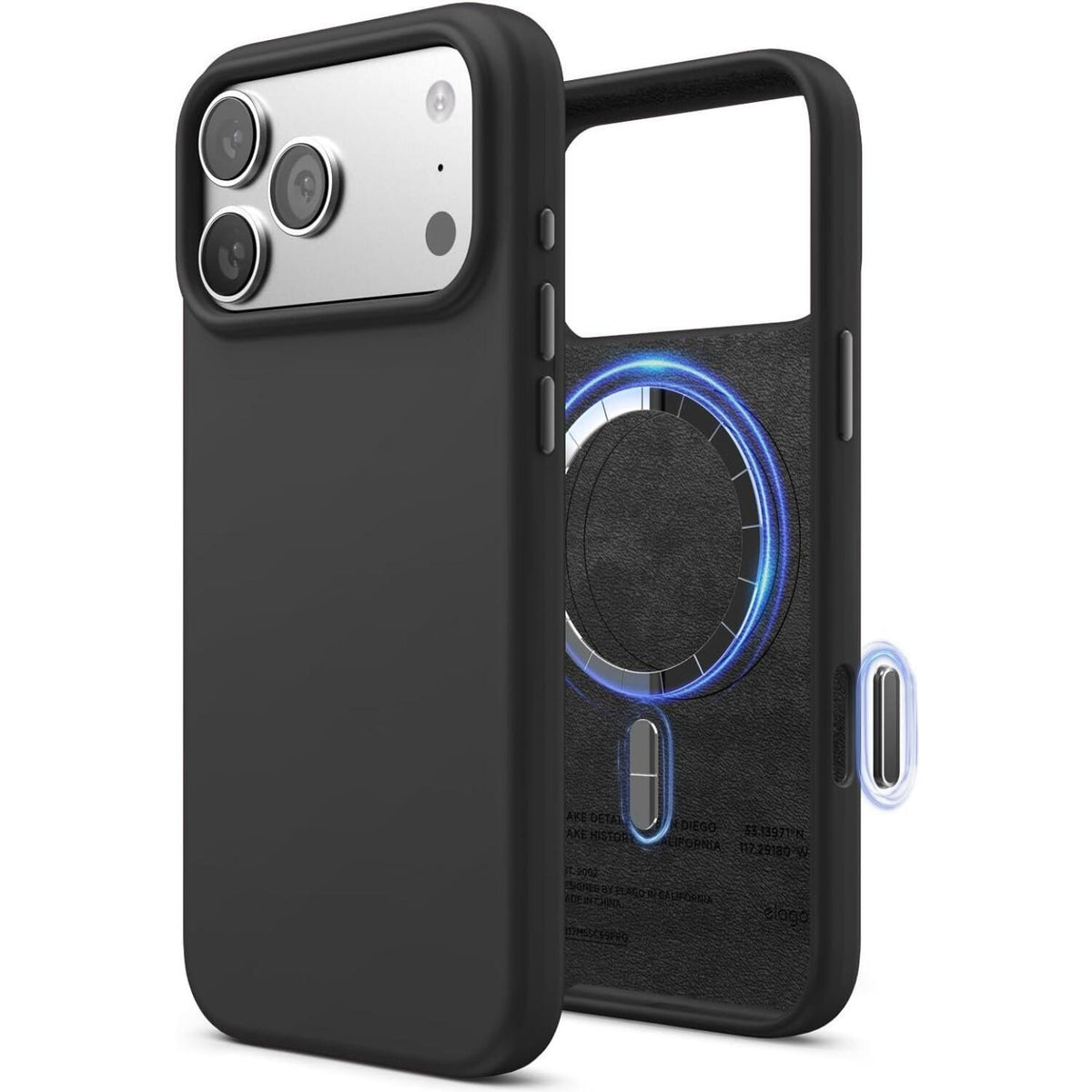 Θήκη iPhone 18 Pro Max / 17 Pro Max Elago Magnetic Silicone Case Premium Σιλικόνης με MagSafe - Black (ES17MSSC69PRO-BK)