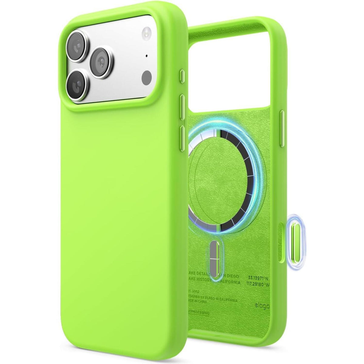 Θήκη iPhone 18 Pro Max / 17 Pro Max Elago Magnetic Silicone Case Premium Σιλικόνης με MagSafe - Lime Green (ES17MSSC69PRO-LIG