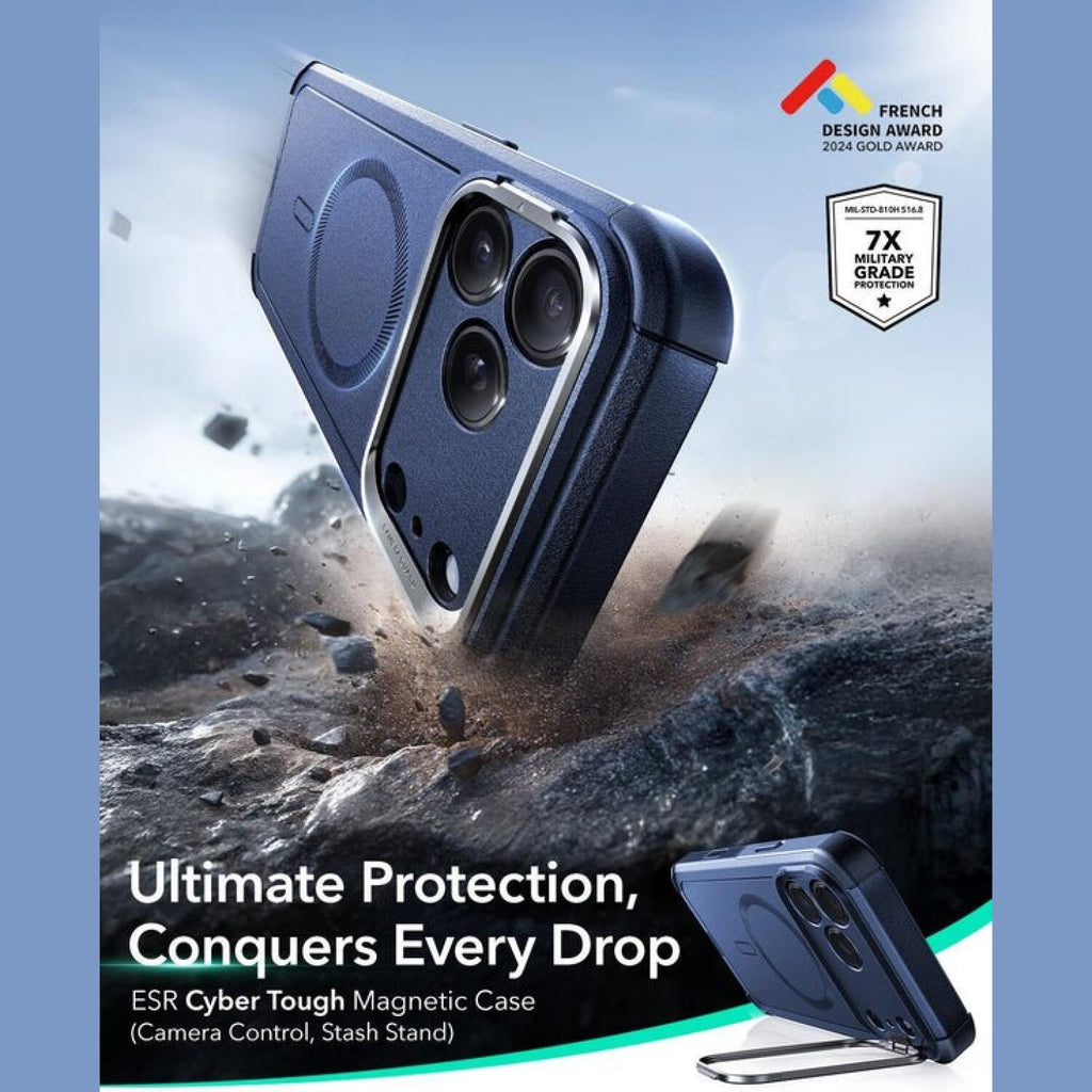 Θήκη iPhone 17 Pro Max ESR Cyber Tough Magnetic with Stash Stand Ανθεκτική με MagSafe / Kickstand & Κάλυμμα για Camera Contro