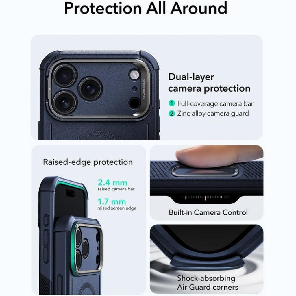 Θήκη iPhone 17 Pro Max ESR Cyber Tough Magnetic with Stash Stand Ανθεκτική με MagSafe / Kickstand & Κάλυμμα για Camera Contro