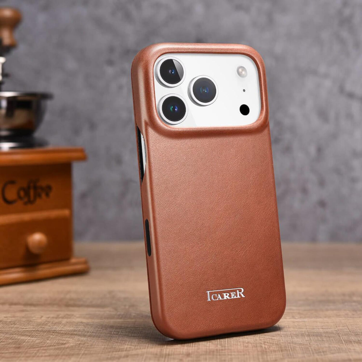Θήκη iPhone 17 Pro Max iCarer Curved Edge Leather Folio with Magsafe Δερμάτινη Flip με MagSafe - Retro Brown (KJIP17250702-BN