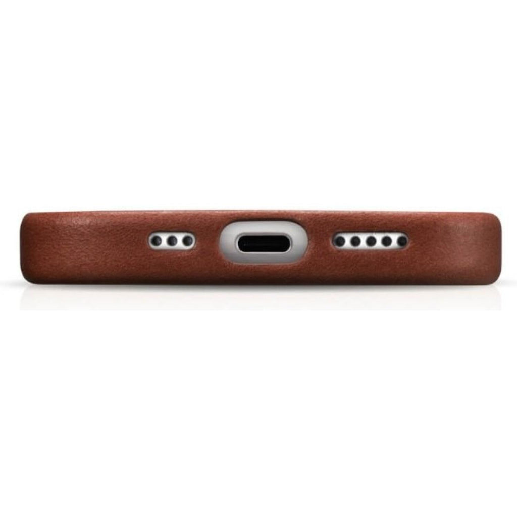 Θήκη iPhone 17 Pro Max iCarer Leather Back Case With Camera Button Δερμάτινη με MagSafe & Μεταλλικό Πλαίσιο Κάμερας - Retro B