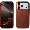 Θήκη iPhone 17 Pro Max iCarer Leather Back Case With Camera Button Δερμάτινη με MagSafe & Μεταλλικό Πλαίσιο Κάμερας - Retro B
