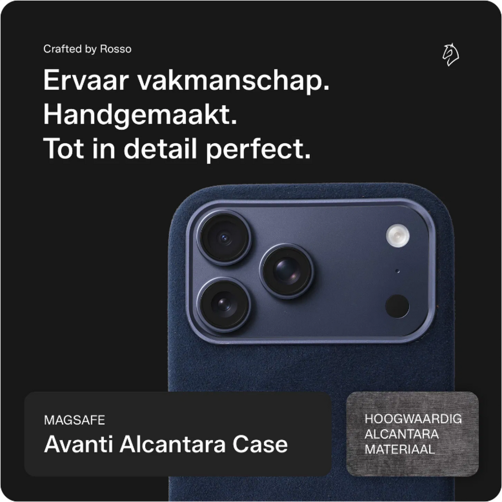 Θήκη iPhone 17 Pro Max Rosso Avanti Back Cover από Premium Alcantara με MagSafe - Blue (8719246549489)