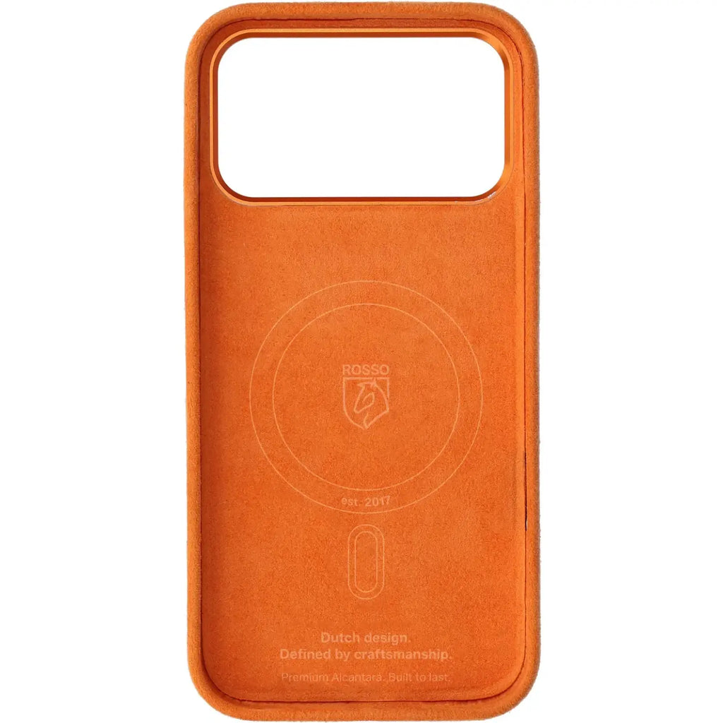 Θήκη iPhone 17 Pro Max Rosso Avanti Back Cover από Premium Alcantara με MagSafe - Orange (8719246549519)
