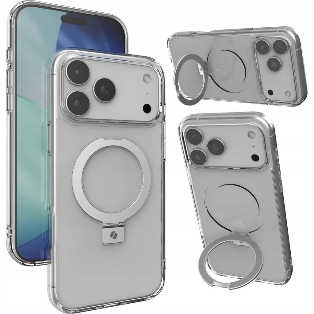 Θήκη iPhone 17 Pro Max Spacecase Ring Pro Mag Σκληρή με MagSafe & KickStand - Clear (5905719130947)