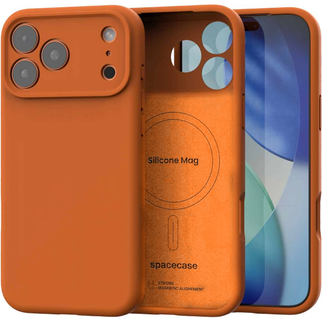Θήκη iPhone 18 Pro Max / 17 Pro Max Spacecase Silicone Mag Case Σιλικόνης με MagSafe - Orange (5905719138271)