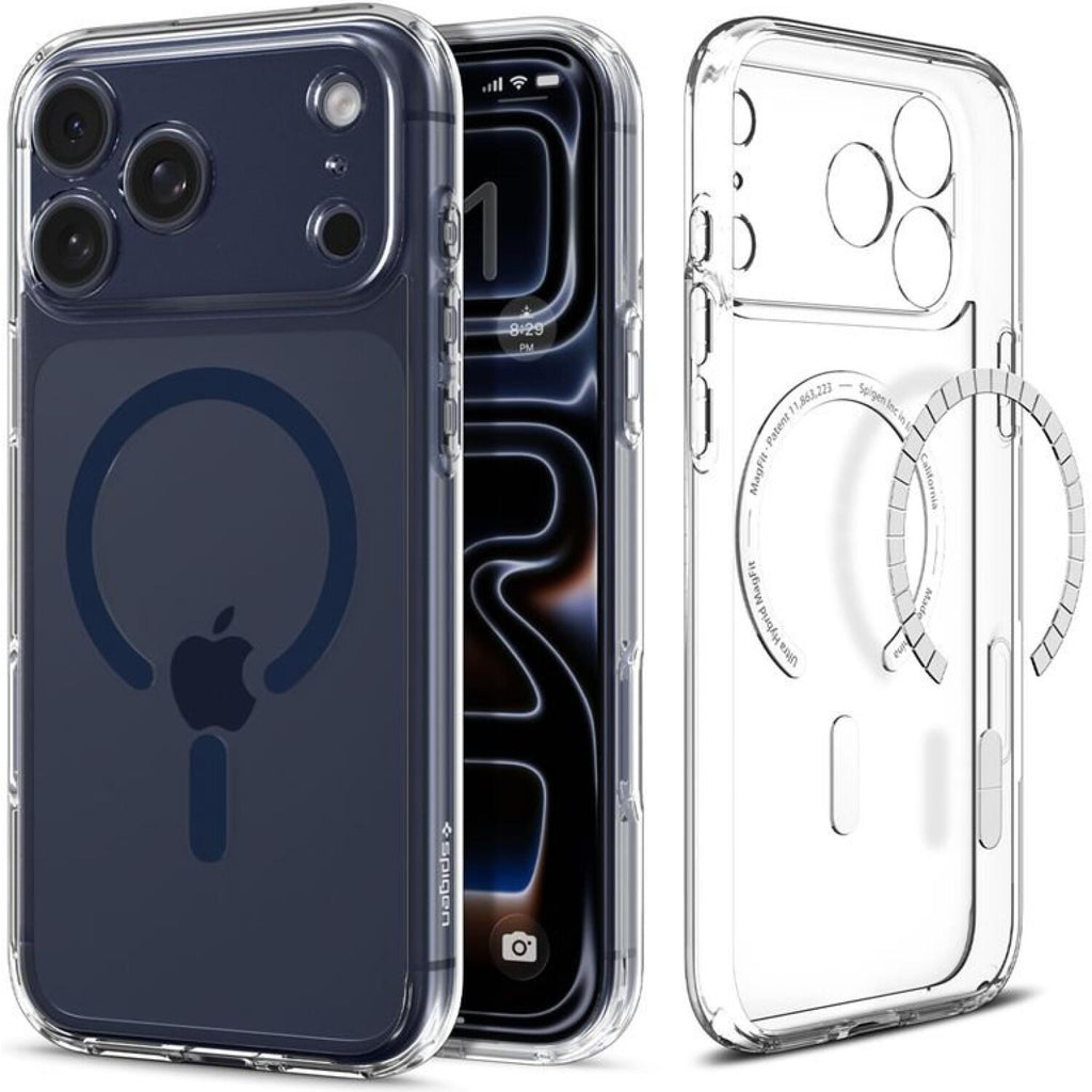 Θήκη iPhone 17 Pro Max Spigen Ultra Hybrid MagFit Ανθεκτική Σκληρή με MagSafe - Clear / Deep Blue (ACS11108)