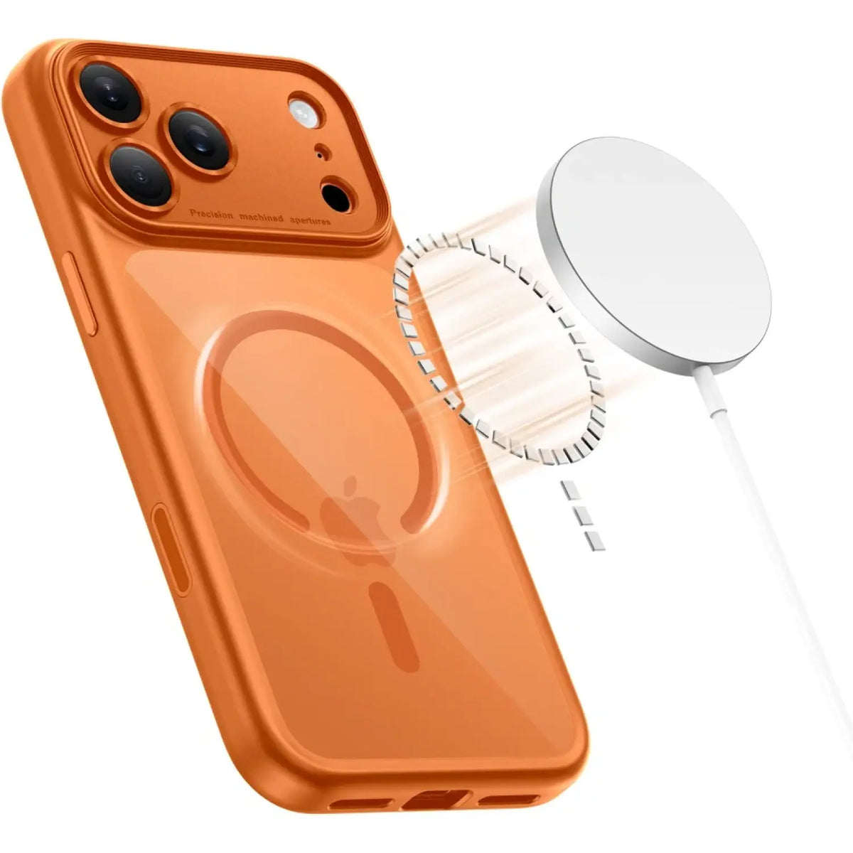Θήκη iPhone 17 Pro Max Tech-Protect MagPeak CC Σκληρή Διάφανη με MagSafe & Πλαίσιο Κάμερας - Cosmic Orange / Clear (590630233