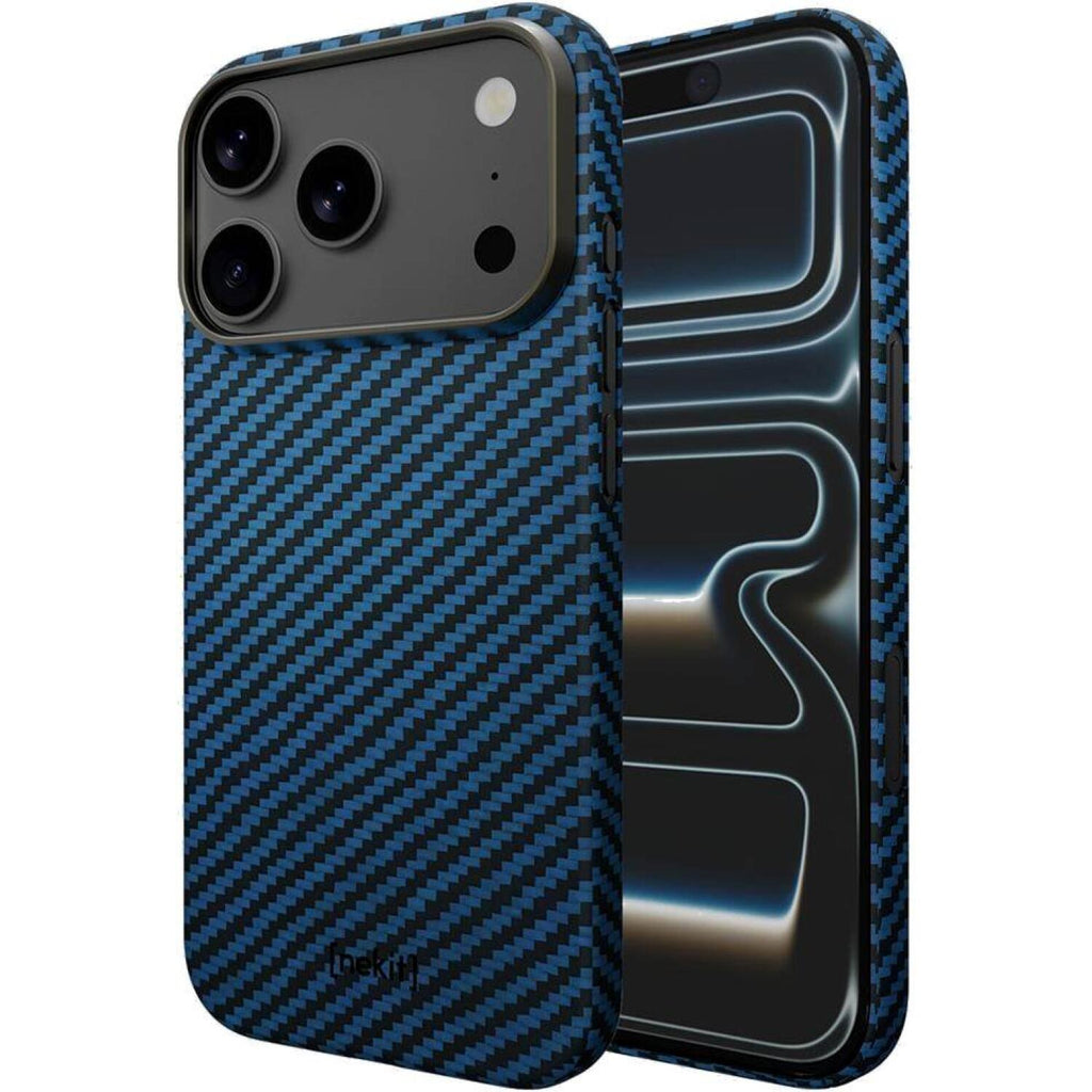 Θήκη iPhone 17 Pro Nekit Fiber Σκληρή με MagSafe Aramid Fiber 1mm 1500D Kevlar - Blue (8719246494604)