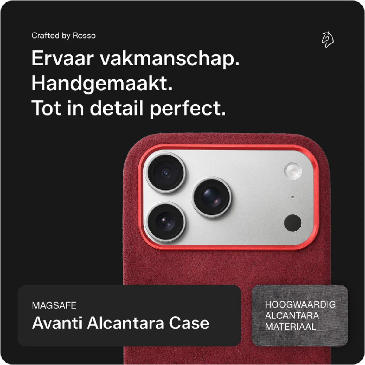Θήκη iPhone 17 Pro Rosso Avanti Back Cover από Premium Alcantara με MagSafe - Burgundy (8719246549441)