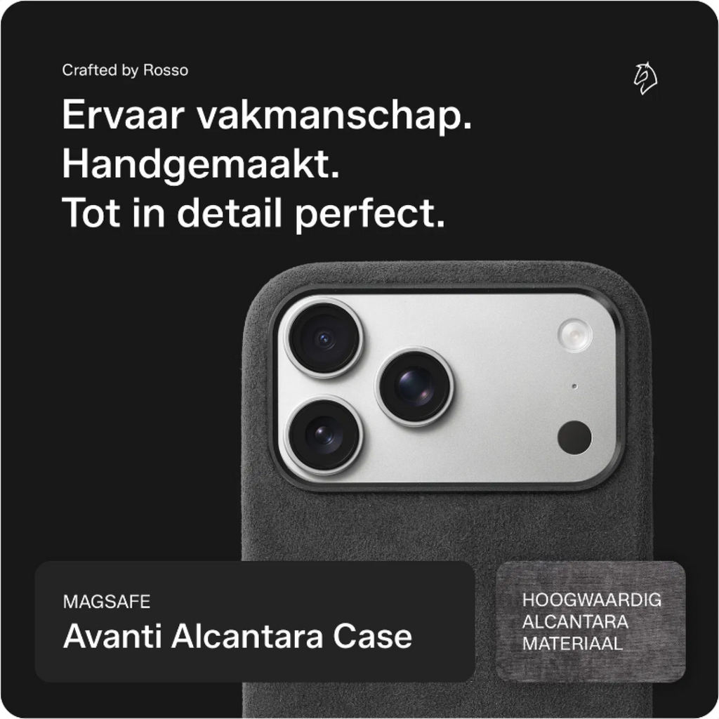 Θήκη iPhone 17 Pro Rosso Avanti Back Cover από Premium Alcantara με MagSafe - Gray (8719246549427)