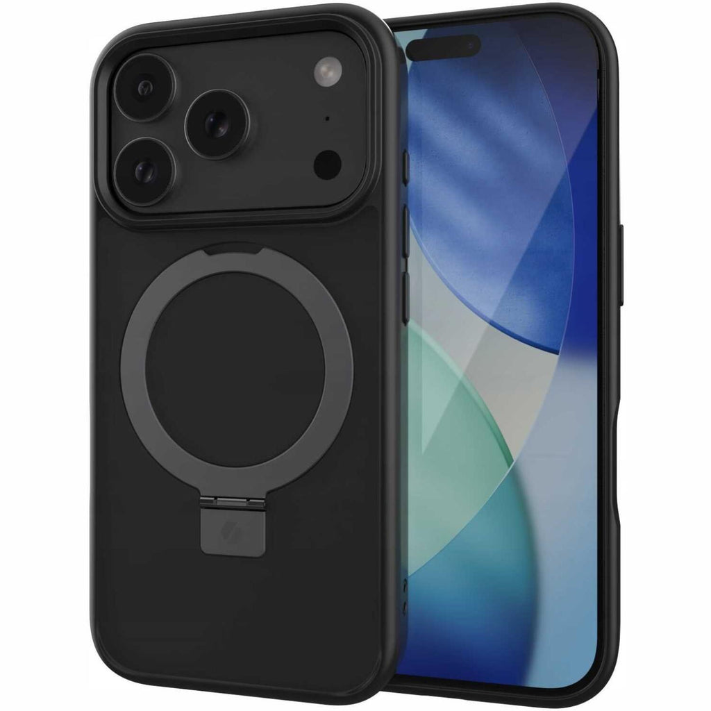 Θήκη iPhone 17 Pro Spacecase Ring Pro Mag Σκληρή με MagSafe & KickStand - Black (5905719130930)