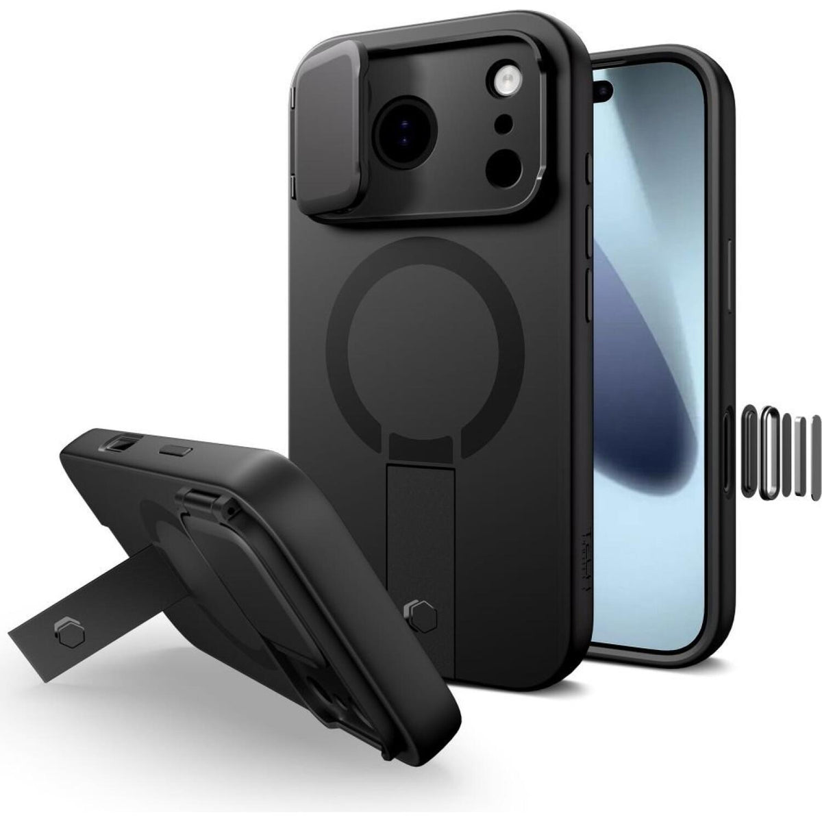 Θήκη iPhone 17 Pro Tech-Protect Kevlar Aura με MagSafe & Κάλυμμα για την Κάμερα - Black (5906302331673)