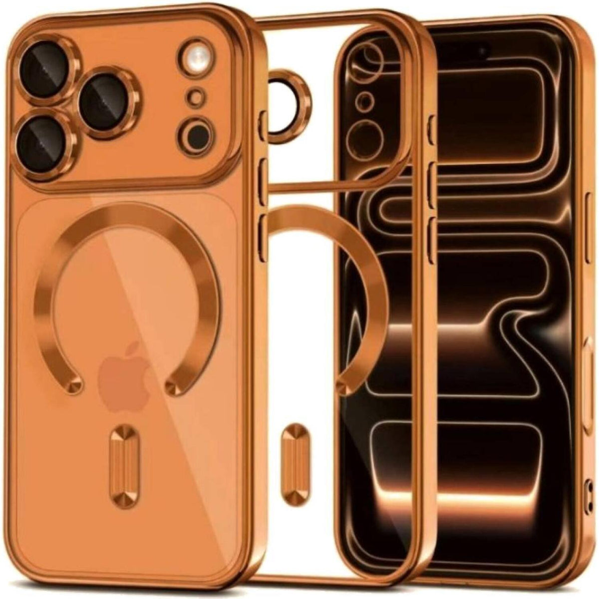 Θήκη iPhone 17 Pro Tech-Protect MagFlex Διάφανη Σιλικόνης με MagSafe - Shiny Cosmic Orange (5906302334612)