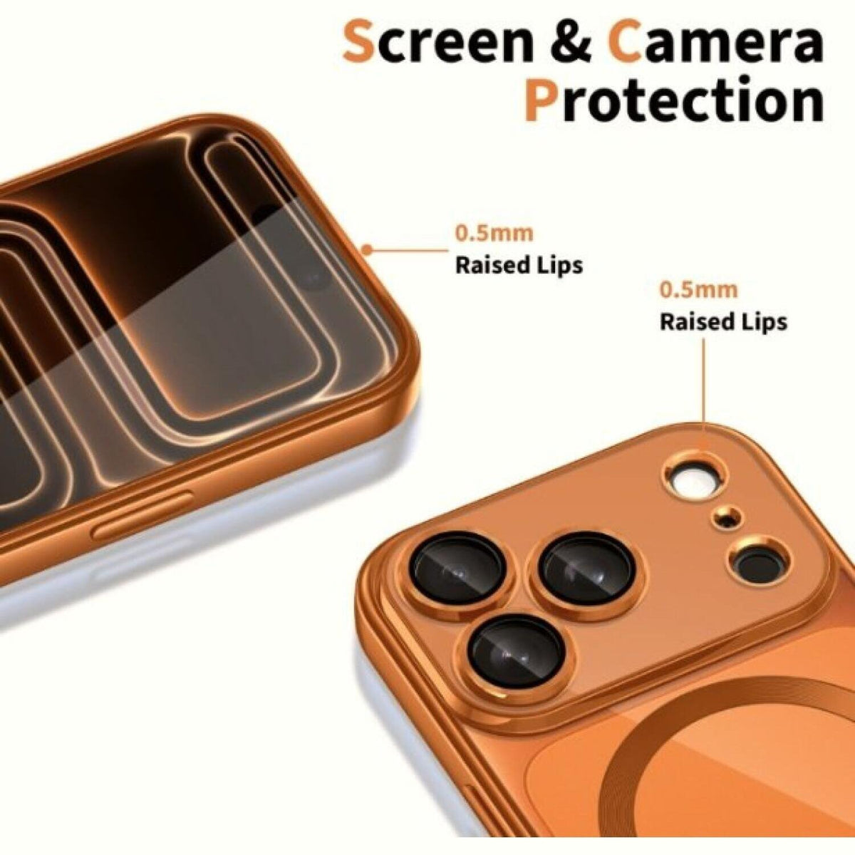 Θήκη iPhone 17 Pro Tech-Protect MagFlex Διάφανη Σιλικόνης με MagSafe - Shiny Cosmic Orange (5906302334612)